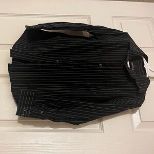 Class Club Black Striped Button Down Shirt